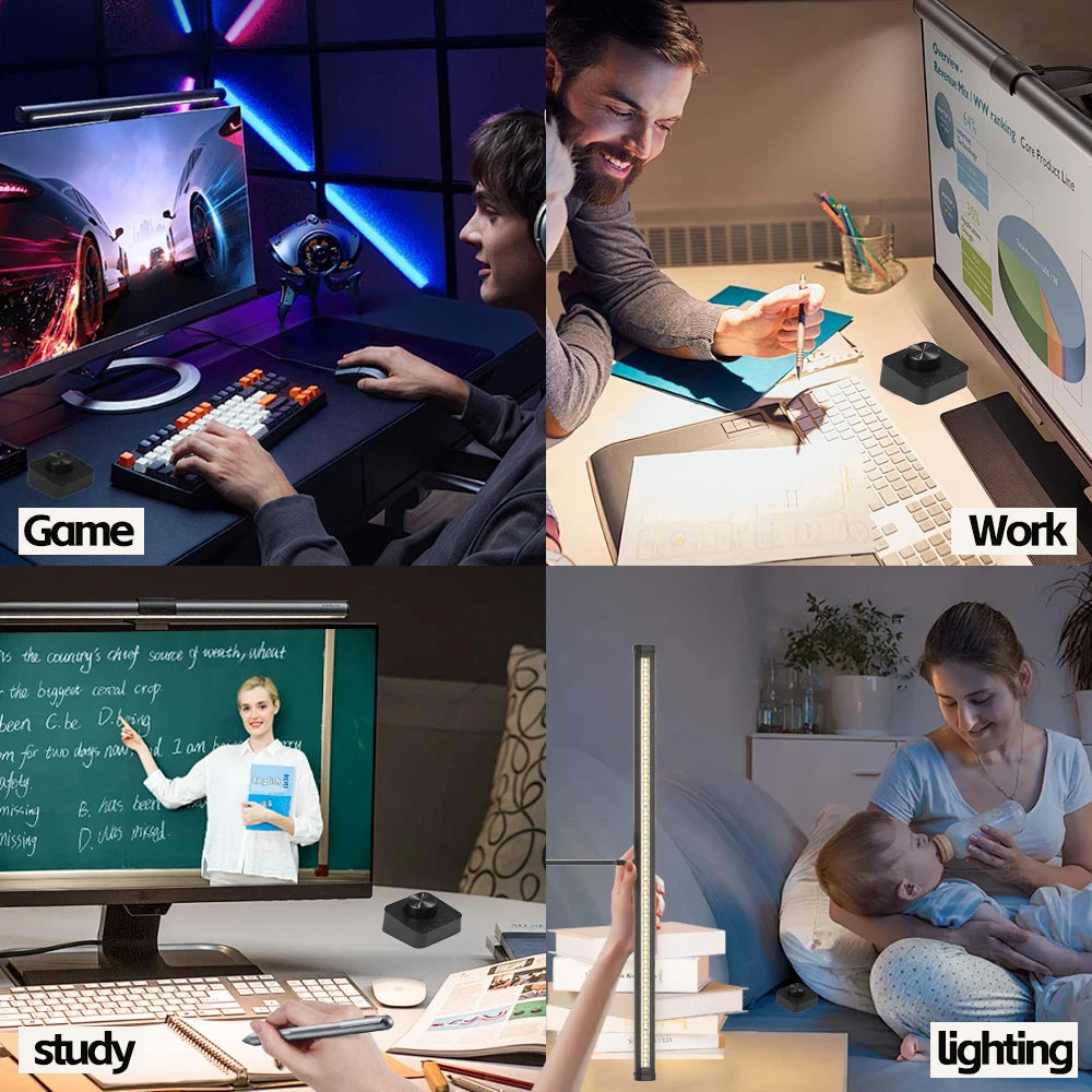 LED Monitor Light Bar Computer Screen Hanging Lamp RGB Atmosphere Desk Light For Gaming Reading Stu 4