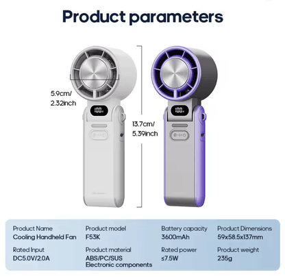Portable Handheld Fan Rechargeable Foldable Mini Turbo Cooling Fan 1