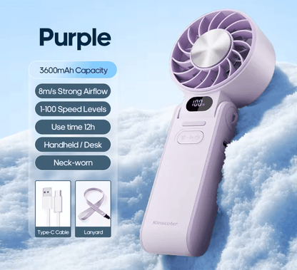 Portable Handheld Fan Rechargeable Foldable Mini Turbo Cooling Fan 7