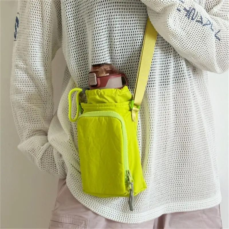 Nylon Crossbody Water Bottle And Phone Bag Waterproof Outdoor Sports Yoga Shoulder Pouch 6