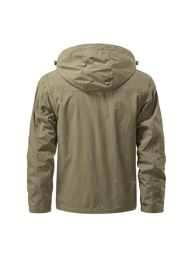 Mens Waterproof Hooded Jacket With Detachable Sleeves Multi Pocket Outdoor Windproof Coat 5