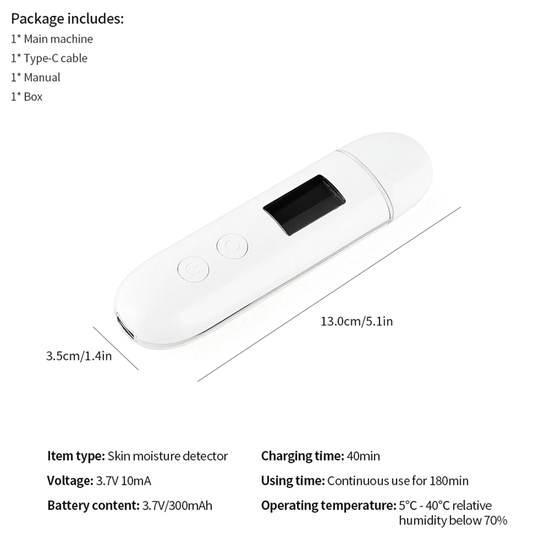 Skin Moisture And Oil Analyzer Portable Face Tester With Elasticity And Age Detection 5