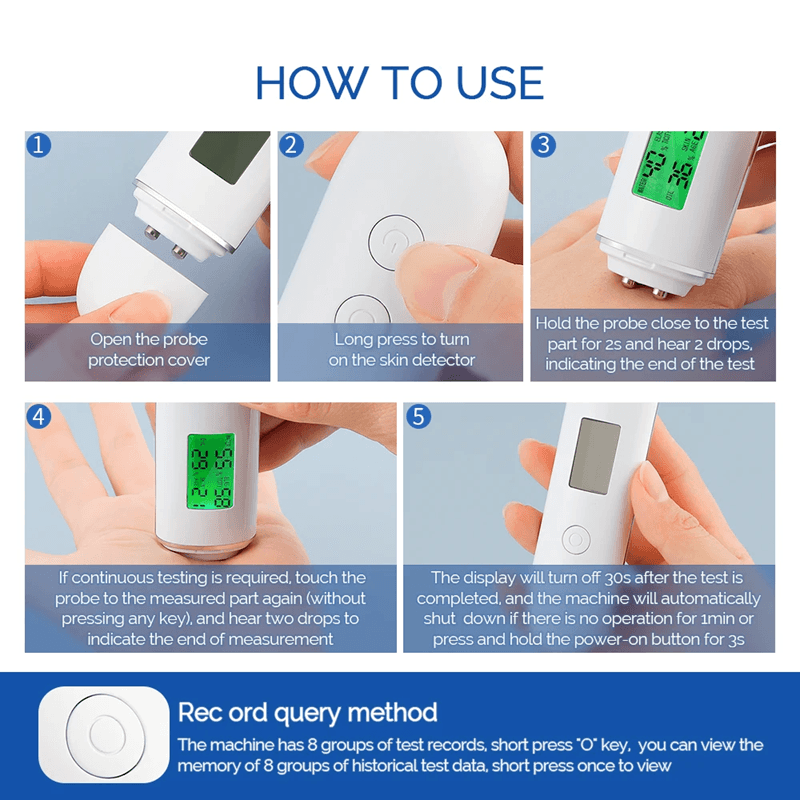 Skin Moisture And Oil Analyzer Portable Face Tester With Elasticity And Age Detection 3