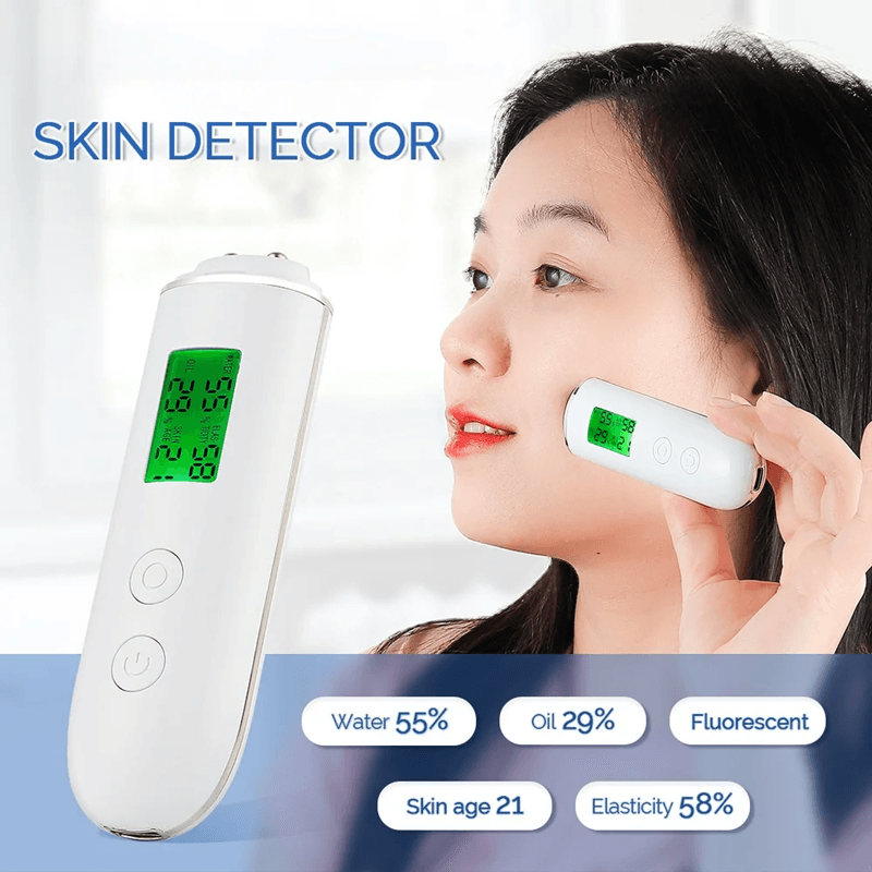 Skin Moisture And Oil Analyzer Portable Face Tester With Elasticity And Age Detection 1