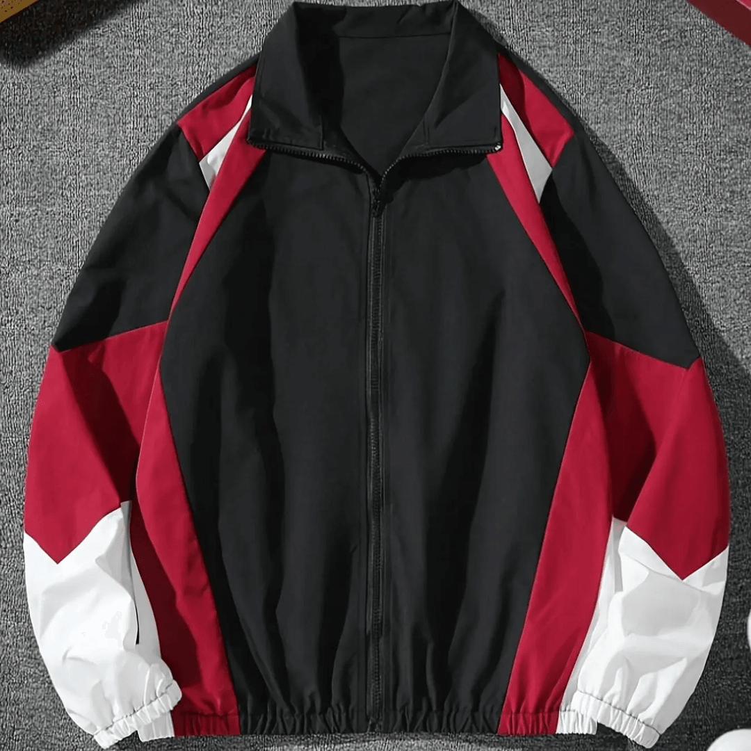Mens Lightweight Windproof Jacket Casual Color Block Travel Coat