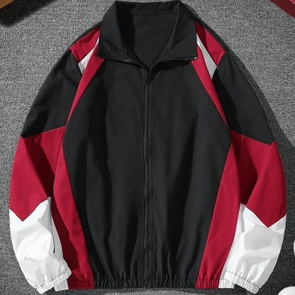 Mens Lightweight Windproof Jacket Casual Color Block Travel Coat