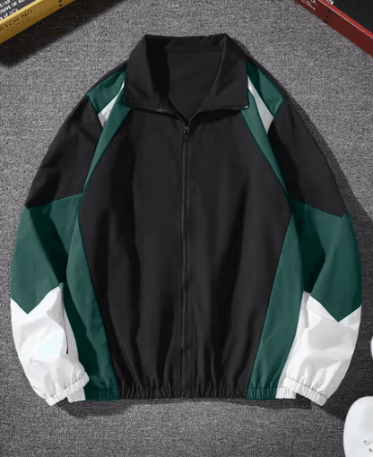 Mens Lightweight Windproof Jacket Casual Color Block Travel Coat 3