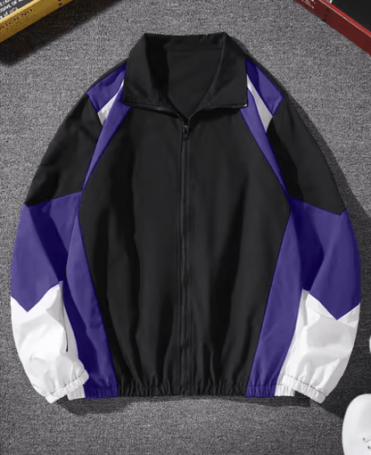 Mens Lightweight Windproof Jacket Casual Color Block Travel Coat 4