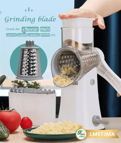 5 In 1 Rotary Cheese Grater And Vegetable Slicer With Mandoline Cutter And Nut Chopper 2