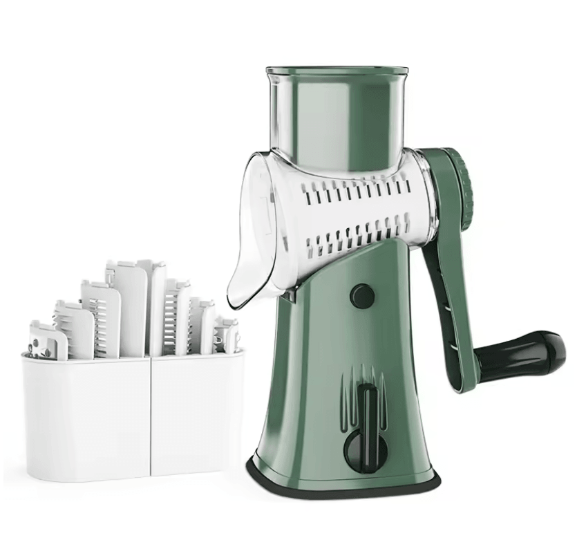 5 In 1 Rotary Cheese Grater And Vegetable Slicer With Mandoline Cutter And Nut Chopper 4