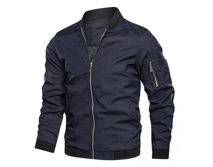 Mens Bomber Jacket Lightweight Casual Windbreaker With Zip Up Pockets 1
