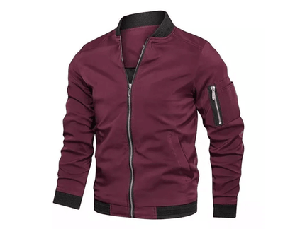 Mens Bomber Jacket Lightweight Casual Windbreaker With Zip Up Pockets 3