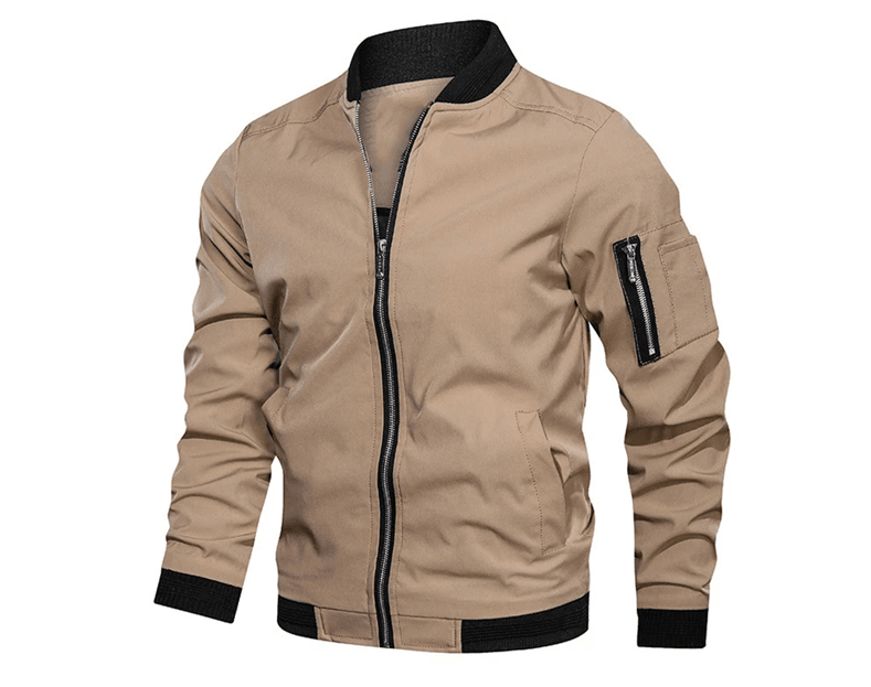Mens Bomber Jacket Lightweight Casual Windbreaker With Zip Up Pockets 4