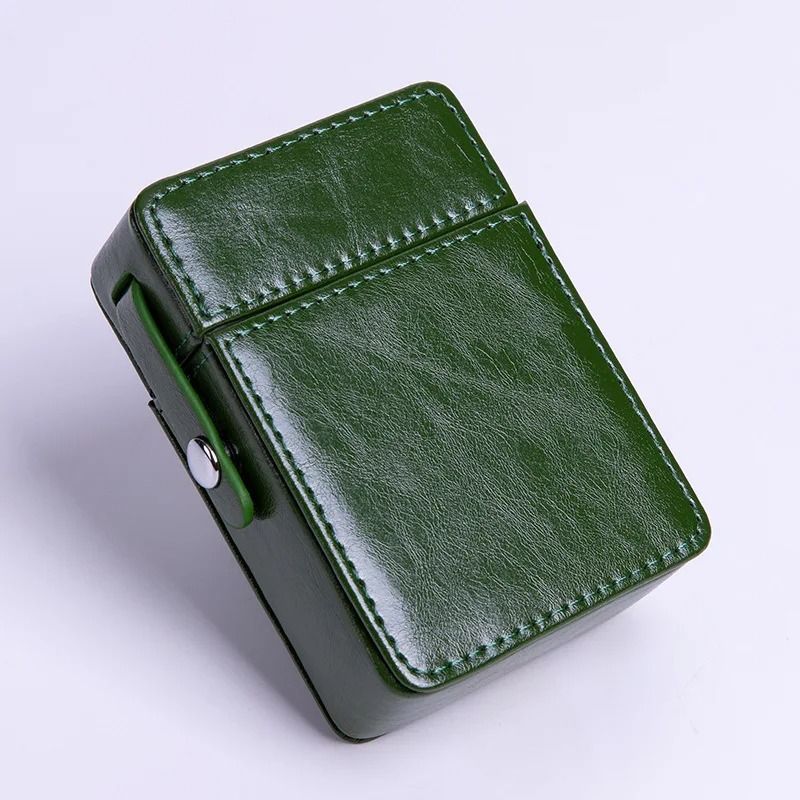 Pocket Leather Cigarette Case Lighter Bag Storage Organizer Waterproof Smoking Accessories