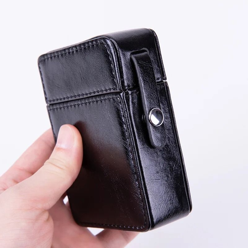 Pocket Leather Cigarette Case Lighter Bag Storage Organizer Waterproof Smoking Accessories 4