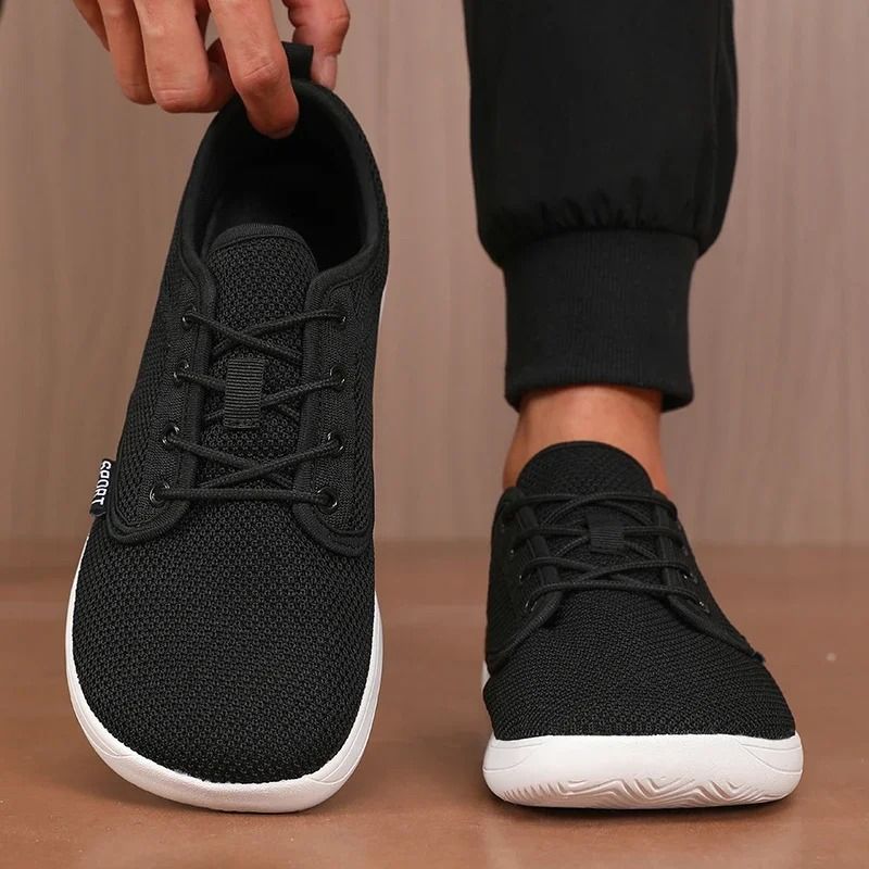 Wide Toe Men Shoes Breathable Knitted Mesh Soft Sole Casual Walking Shoes 9