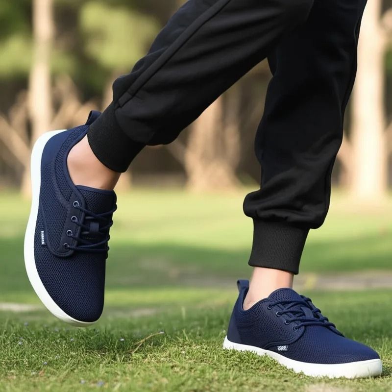Wide Toe Men Shoes Breathable Knitted Mesh Soft Sole Casual Walking Shoes 4