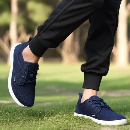 Wide Toe Men Shoes Breathable Knitted Mesh Soft Sole Casual Walking Shoes 4