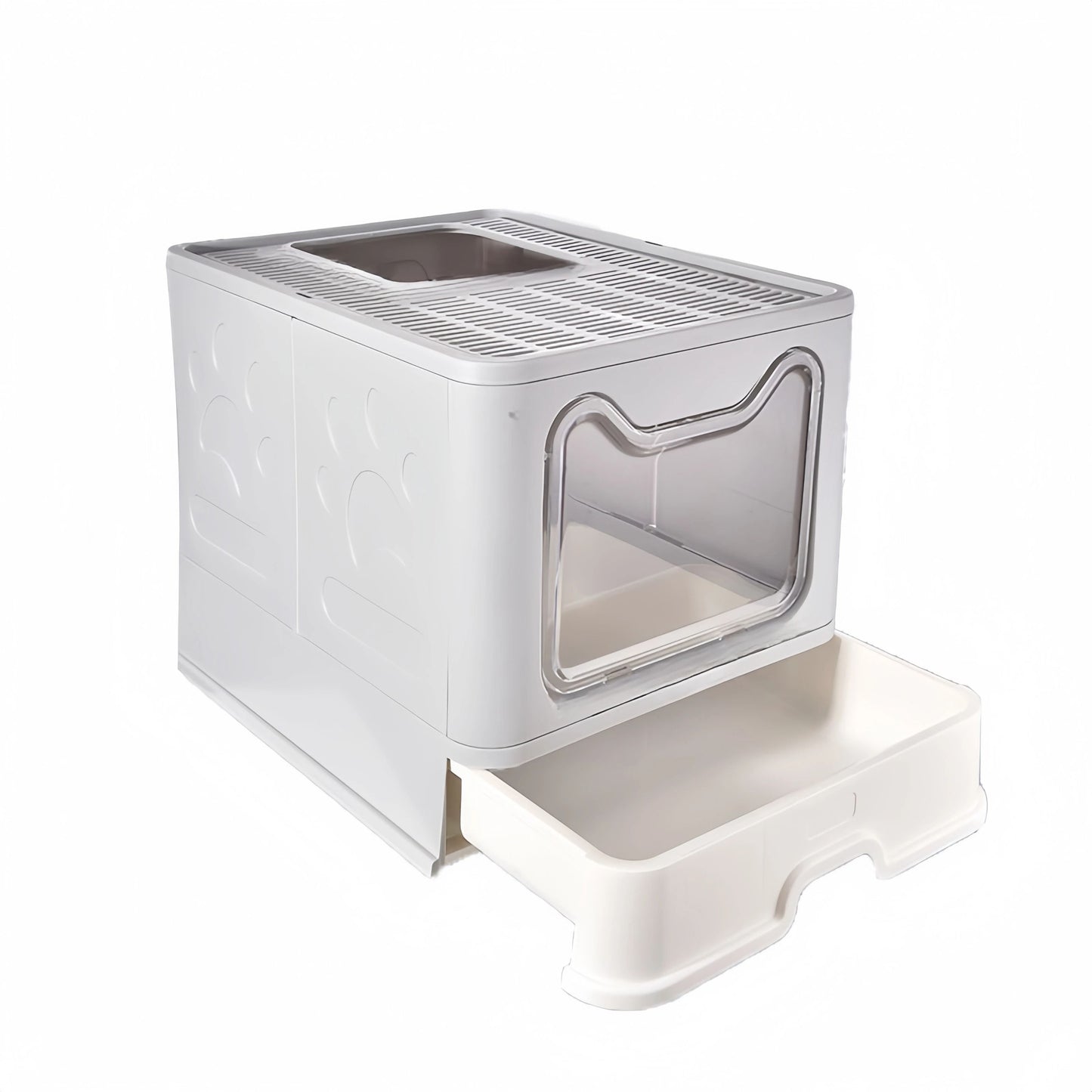 Foldable Drawer Litter Box With Scooper For Easy Cat Waste Management 6