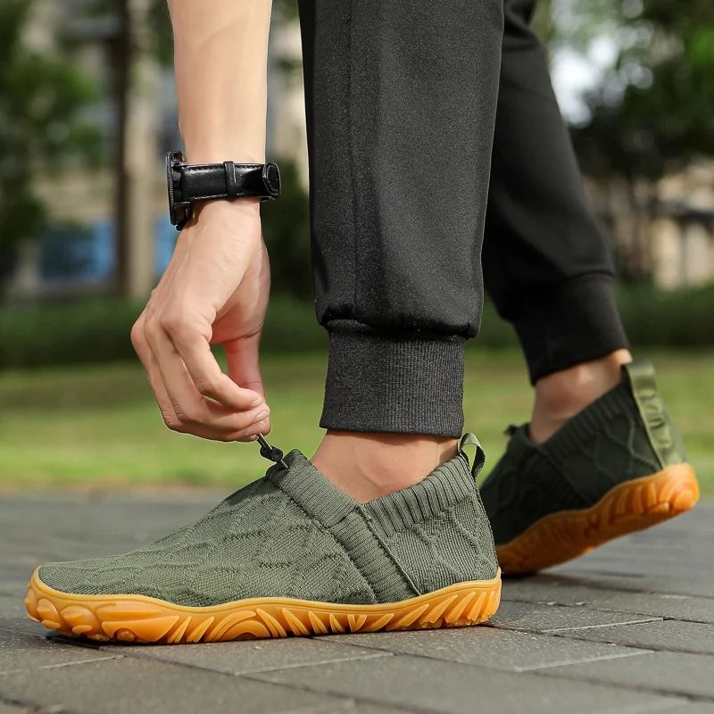 Breathable Knitted Mens Vulcanized Slip On Casual Shoes Comfortable Outdoor Footwear 4