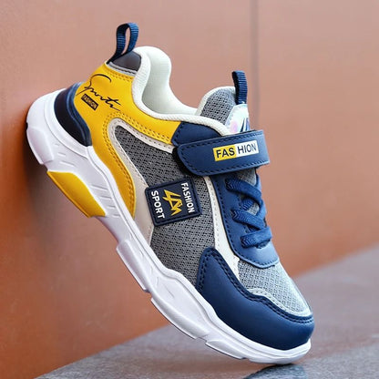 Kids Sneakers Breathable Mesh Running Shoes with Hook and Loop Closure