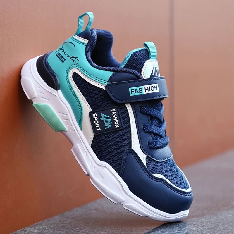 Kids Sneakers Breathable Mesh Running Shoes With Hook And Loop Closure 2