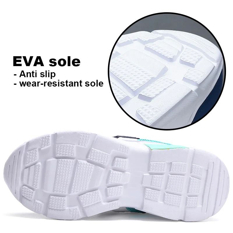 Kids Sneakers Breathable Mesh Running Shoes With Hook And Loop Closure 5