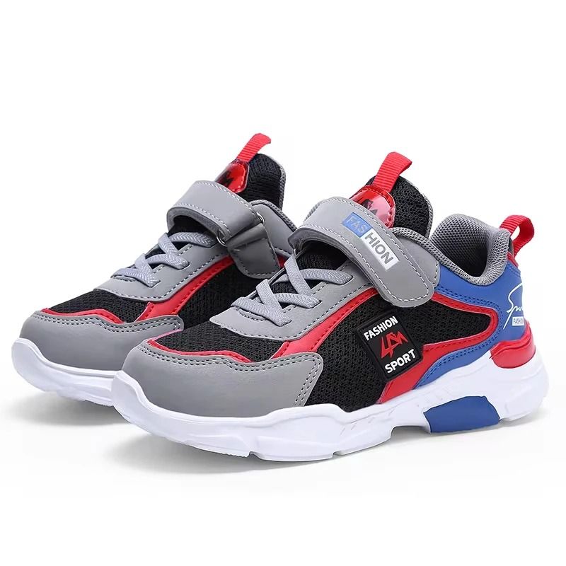 Kids Sneakers Breathable Mesh Running Shoes With Hook And Loop Closure 6