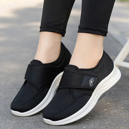 Womens Orthopedic Vulcanized Shoes Wide Fit Breathable Walking Shoes For Diabetic And Swollen Feet 1