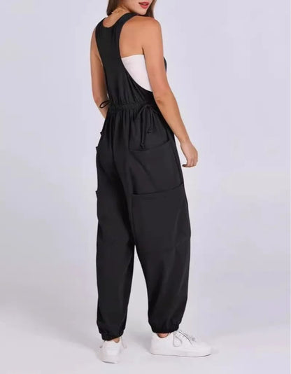 Casual Sleeveless Baggy Harem Jumpsuit Loose Wide Leg Overalls For Women 2