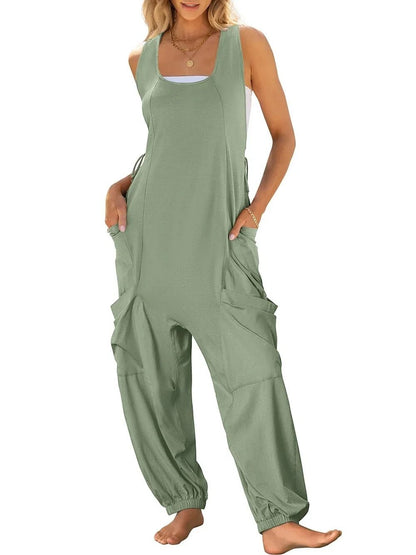 Casual Sleeveless Baggy Harem Jumpsuit Loose Wide Leg Overalls For Women 13
