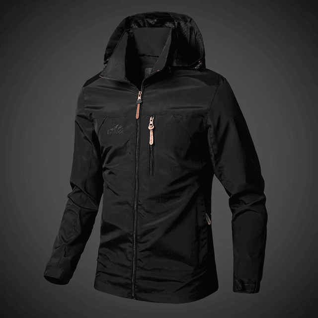 Mens Windbreaker Jacket Waterproof Hooded Military Style Outdoor Coat 1