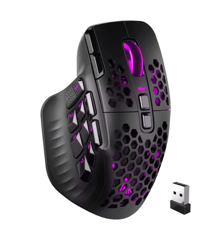 Pro Wireless MMO Gaming Mouse With 16 Side Buttons 24000 DPI RGB Programmable Macros 3