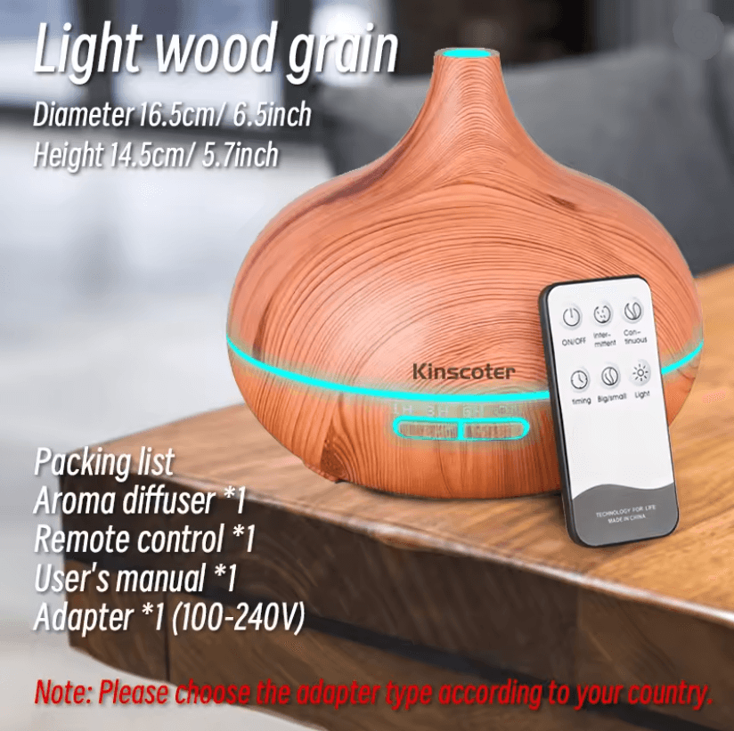 Aromatherapy Essential Oil Diffuser 500ml Ultrasonic Humidifier With Remote Control And 7 Color Lig 3