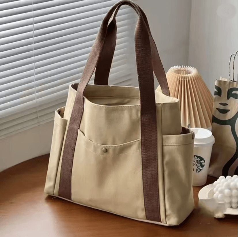 Large Capacity Canvas Tote Bag Versatile Shoulder Bag For Work School And Travel 1