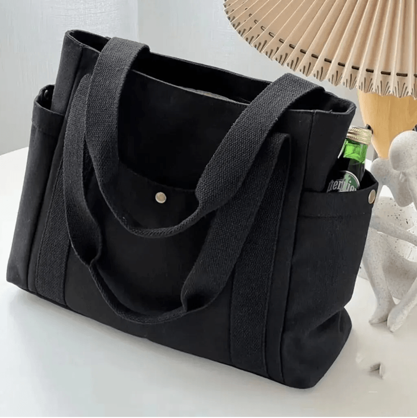Large Capacity Canvas Tote Bag Versatile Shoulder Bag For Work School And Travel 4