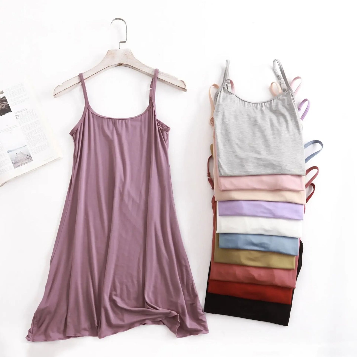 Summer Modal Lace Sling Sleepwear Dress for Women Nightwear Home Pajama Dress
