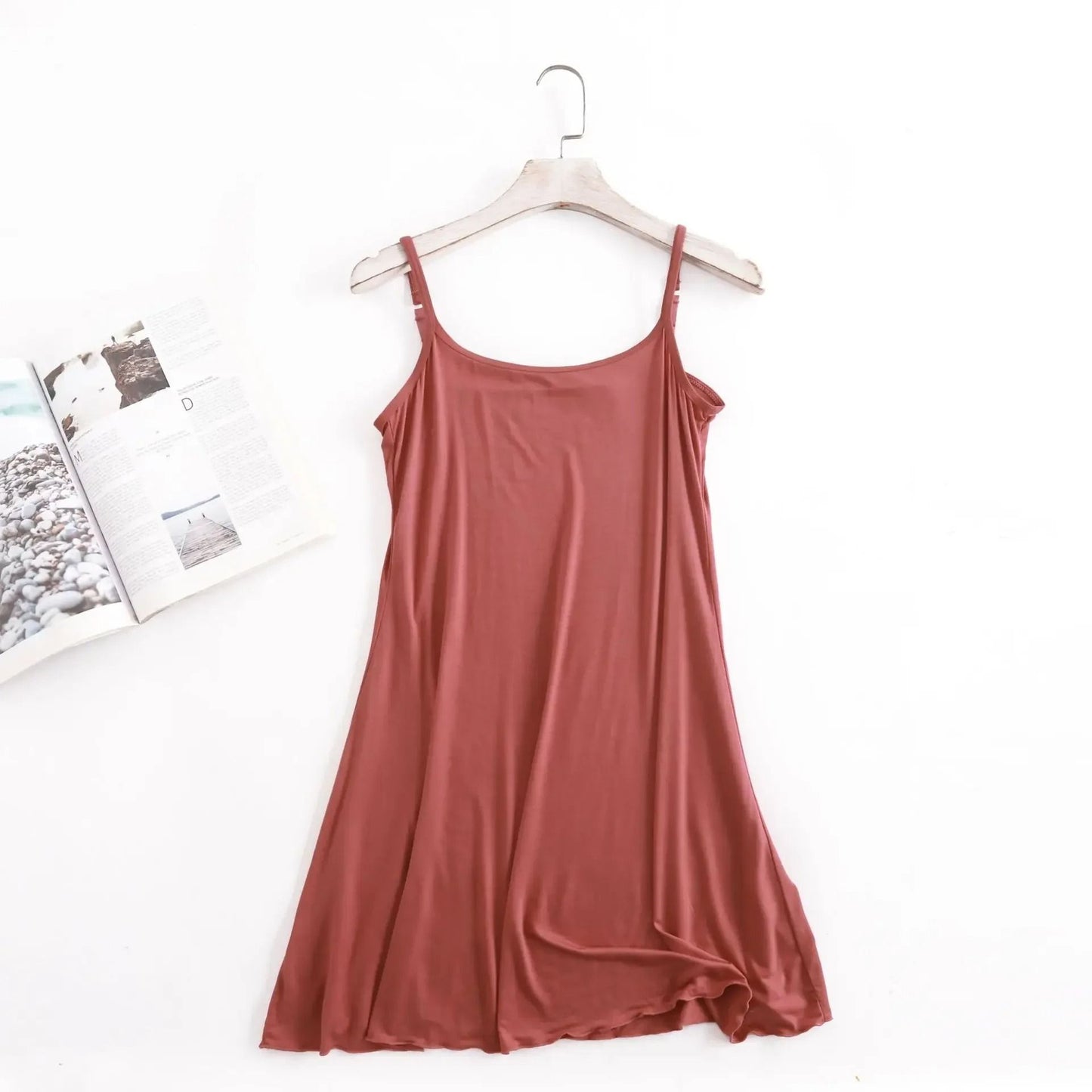 Summer Modal Lace Sling Sleepwear Dress For Women Nightwear Home Pajama Dress 9