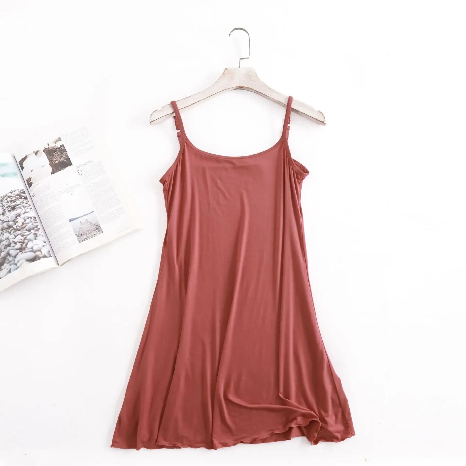 Summer Modal Lace Sling Sleepwear Dress For Women Nightwear Home Pajama Dress 9