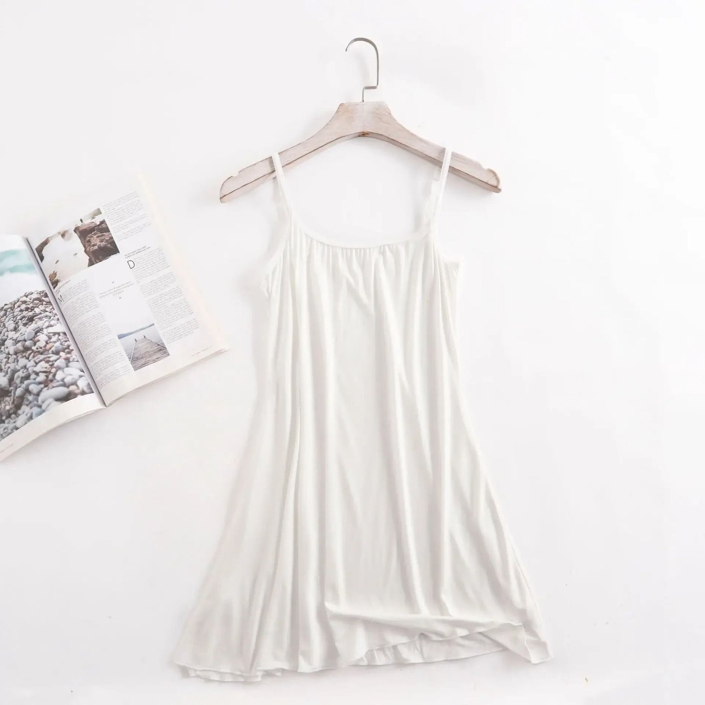 Summer Modal Lace Sling Sleepwear Dress For Women Nightwear Home Pajama Dress 16