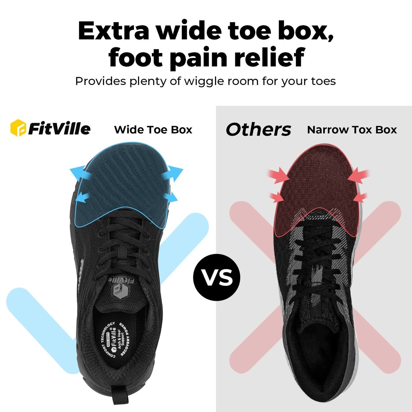 Wide Toe Box Cushioned Running Shoes Extra Wide Breathable Non Slip Sneakers For Men 5