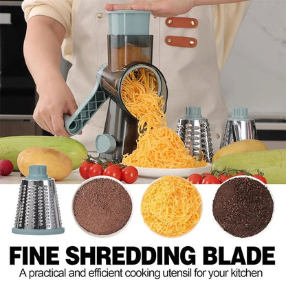 3 In 1 Rotary Cheese Grater Manual Vegetable Slicer And Nut Grinder 2