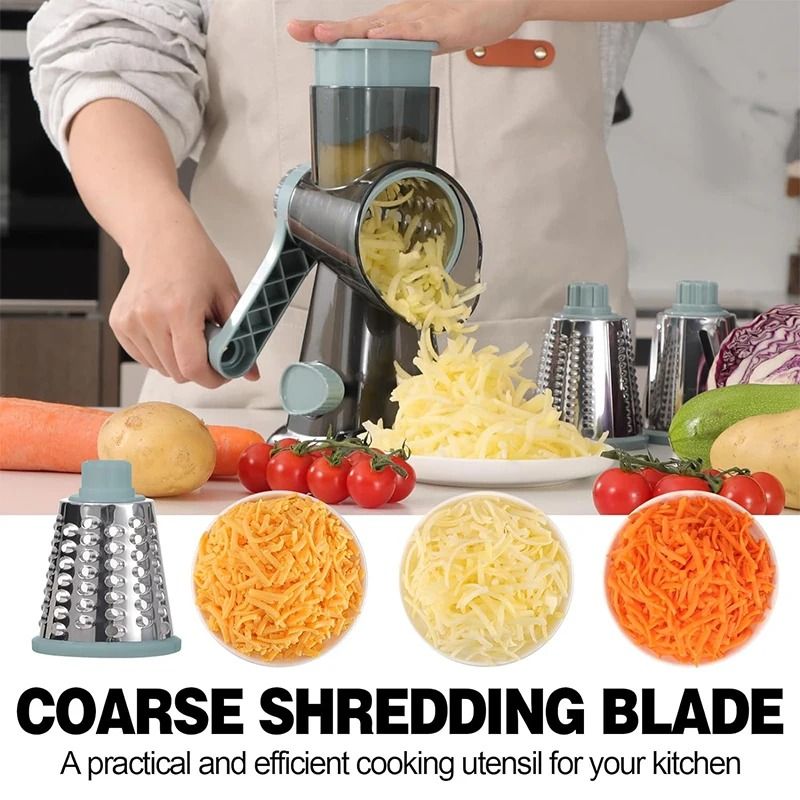 3 In 1 Rotary Cheese Grater Manual Vegetable Slicer And Nut Grinder 3
