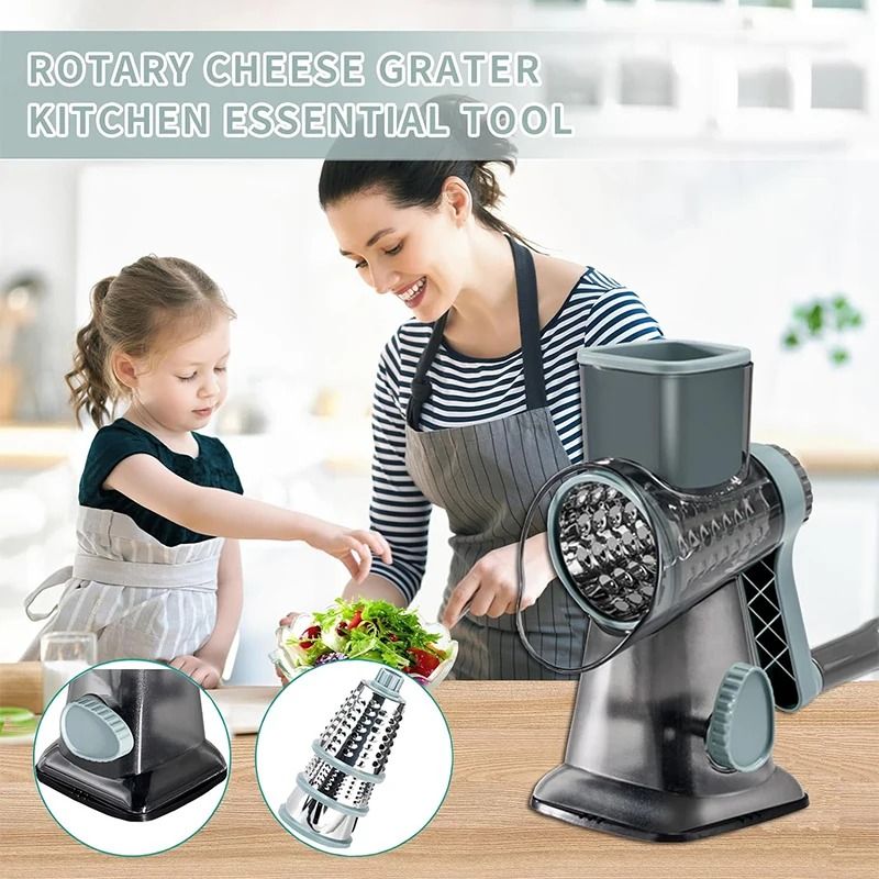 3 In 1 Rotary Cheese Grater Manual Vegetable Slicer And Nut Grinder 6