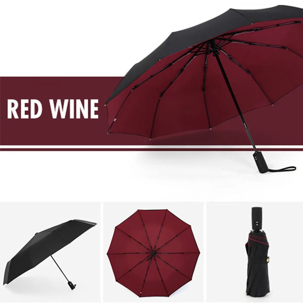 Windproof Double Layer Fully Automatic Folding Umbrella 9