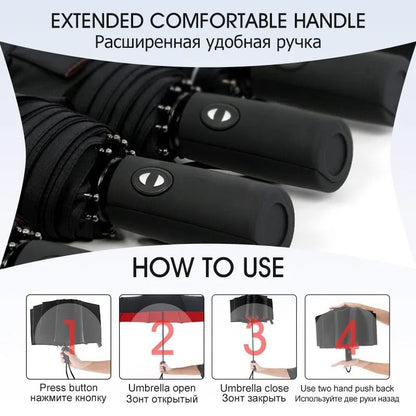 Windproof Double Layer Fully Automatic Folding Umbrella 5