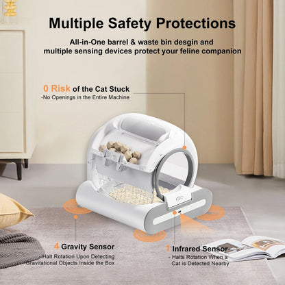Automatic Self Cleaning Cat Litter Box With App Control And Litter Mat For Multiple Cats 3