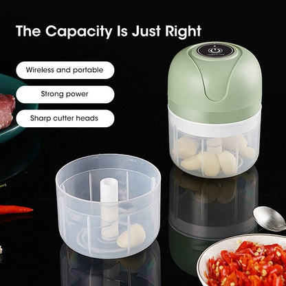 Portable Electric Garlic Chopper USB Rechargeable Mini Food Processor 250ml 3