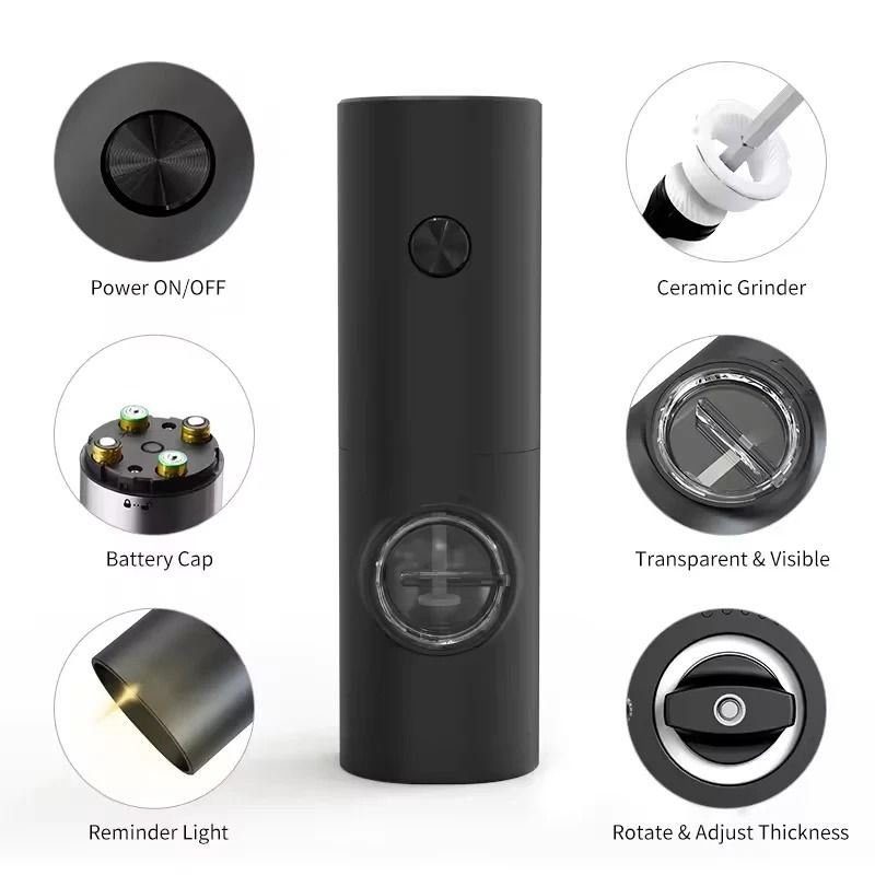 Electric Salt And Pepper Grinder With LED Light And Adjustable Ceramic Mill 2