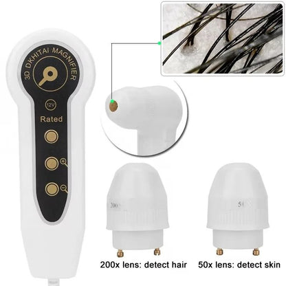 Five Inch Skin And Hair Analyzer With Rechargeable Power And Dual Lenses 3